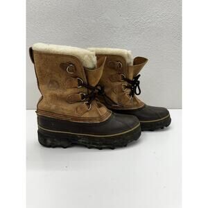 Sorel Eddie Bauer Womens Boots Size 8 Brown Winter Snow Duck Boots Wool Lined